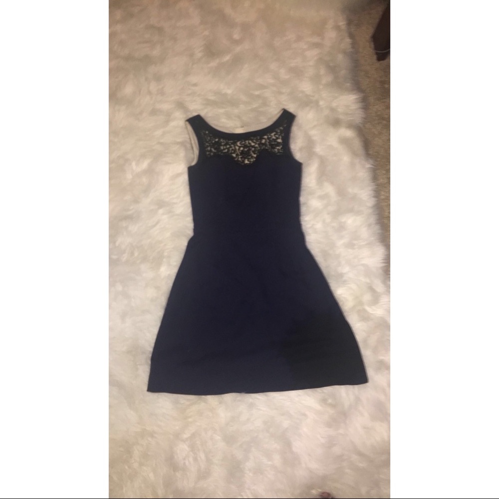 Lily Pulitzer plum dress with lace at the top.